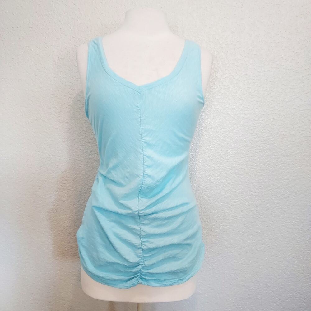 Caslon Blue Cotton Sleeveless Tank w/Ruched Front Size M